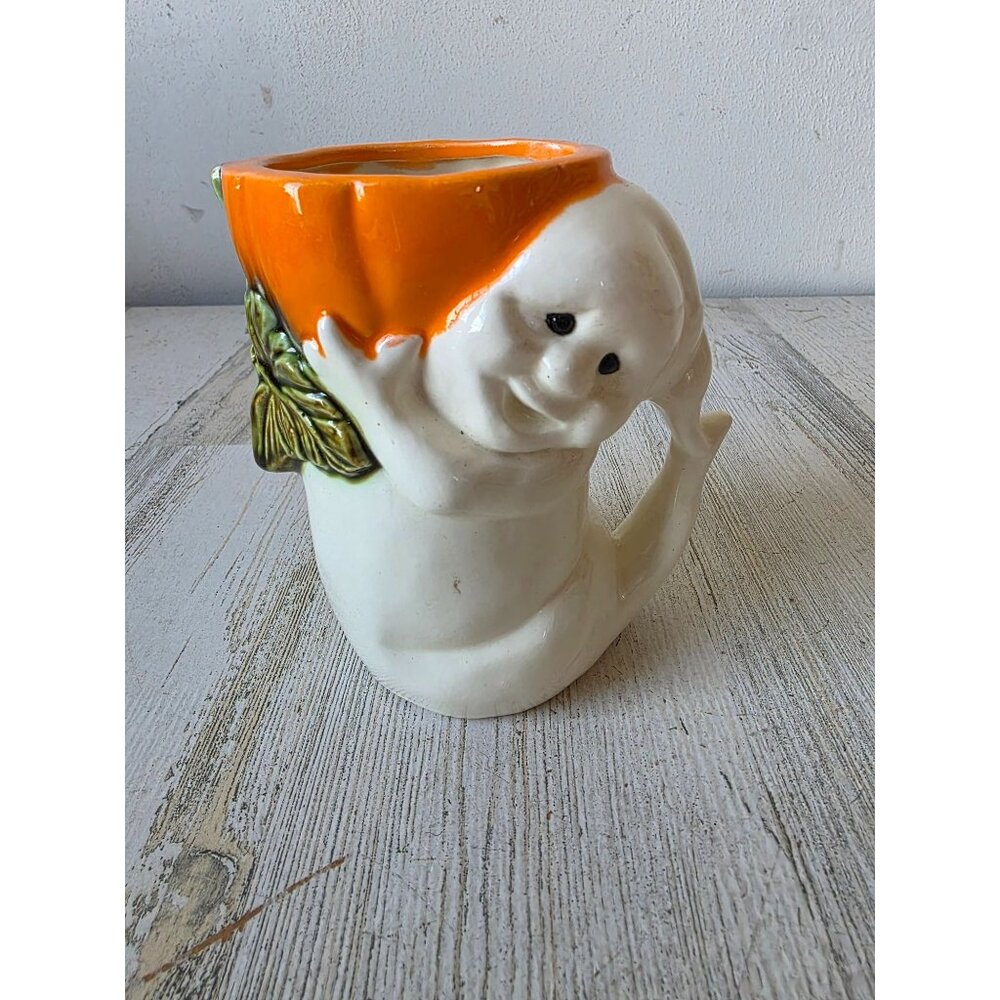 Vintage ceramic ghost pumpkin‎ cup mug decor vase Halloween